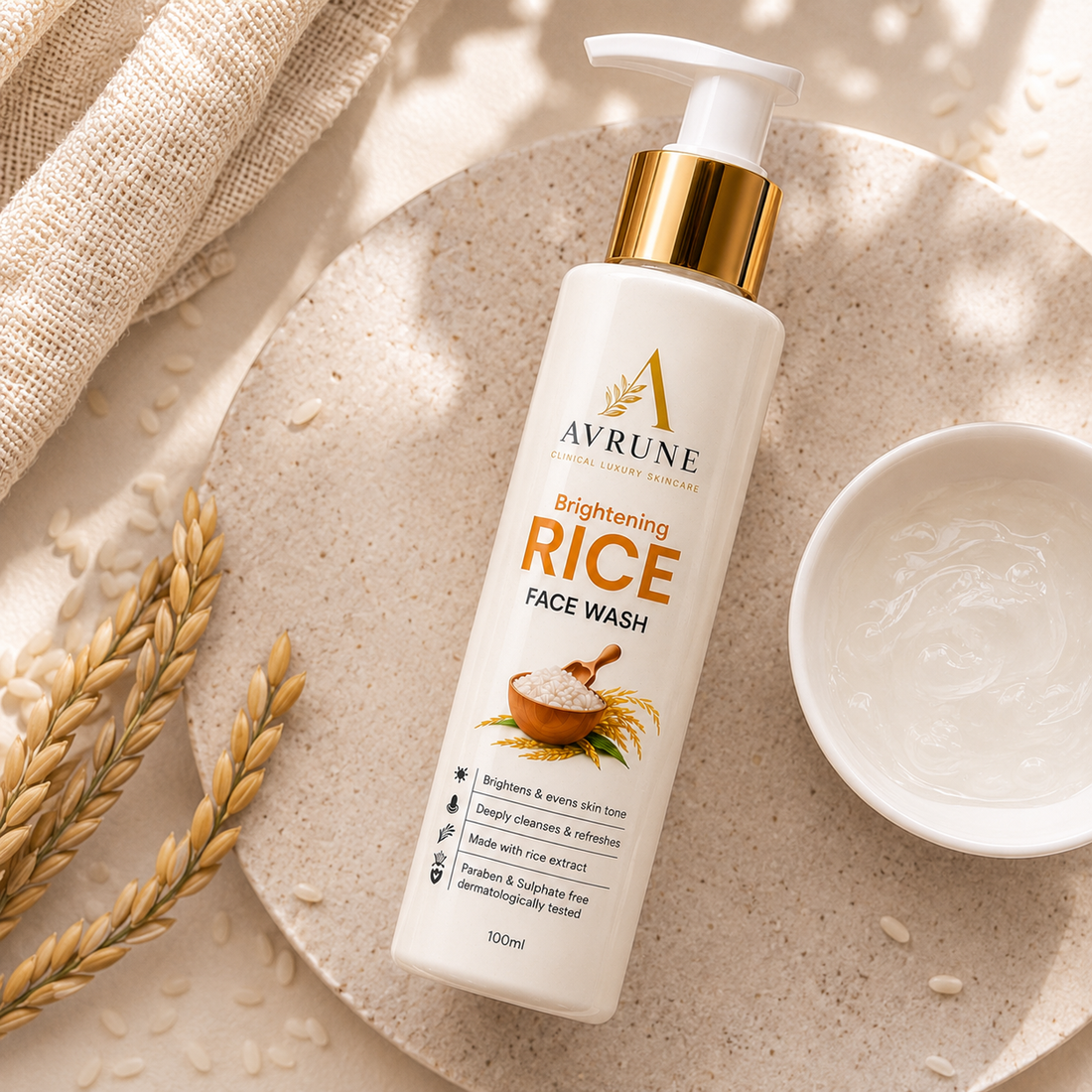 AVRUNE Brightening Rice Face Wash | Deep Clean & Glow 100ml